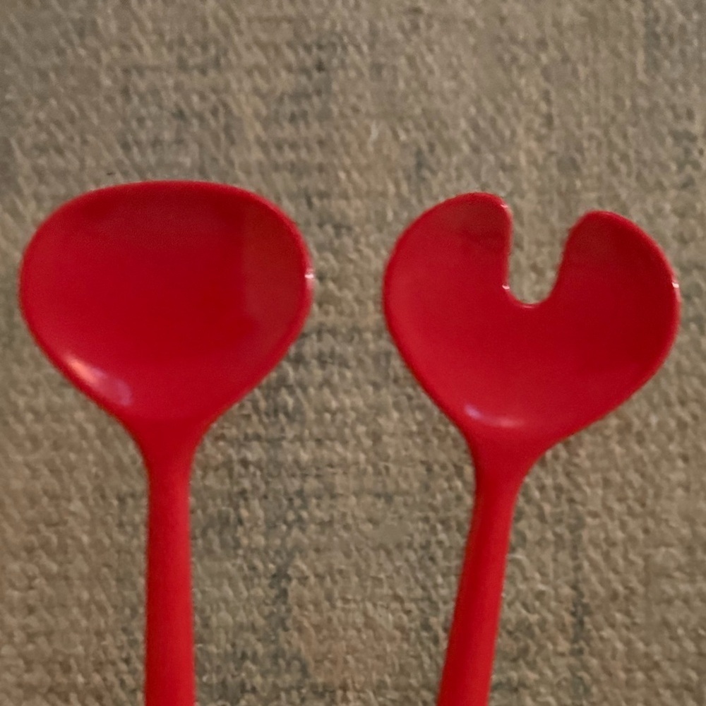 Rosti Mepal Melamine Red Salad Serving Utensils MCM Danish Design - Picture 8 of 8